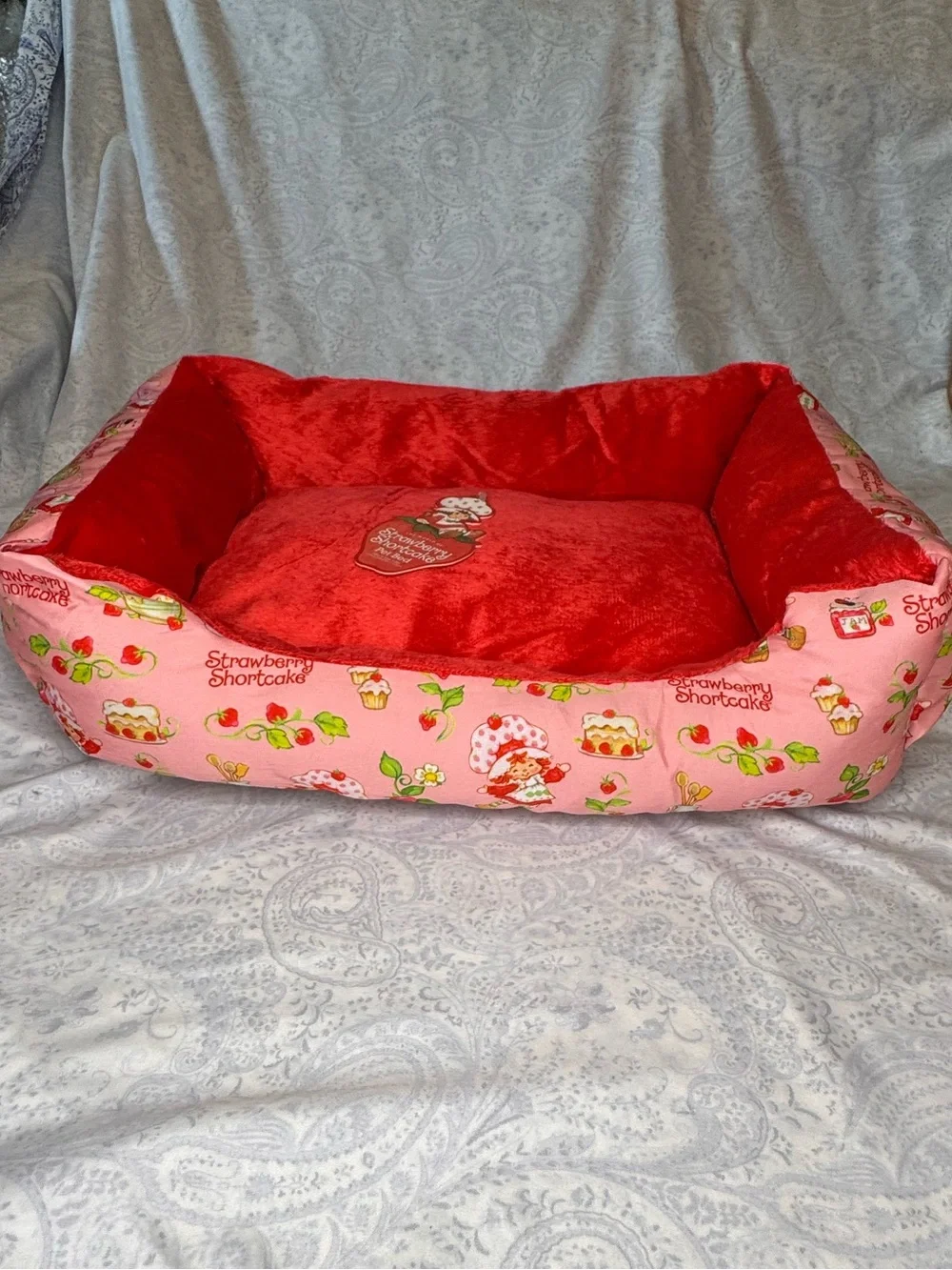 Strawberry Shortcake Plush Red & Pink Small Pet Bed